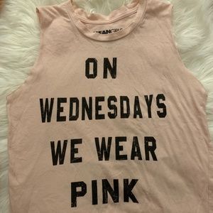 baby pink mean girls bro tank / muscle tee